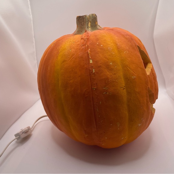 Vintage 1993 Trendmasters Light Up Lighted Pumpkin Jack O Lantern Foam Mold - Picture 4 of 8